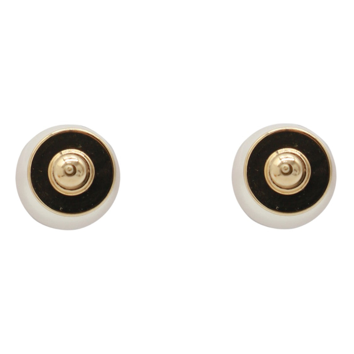 Jimmy Choo Round Stud Earrings With Metallic Logo Detail