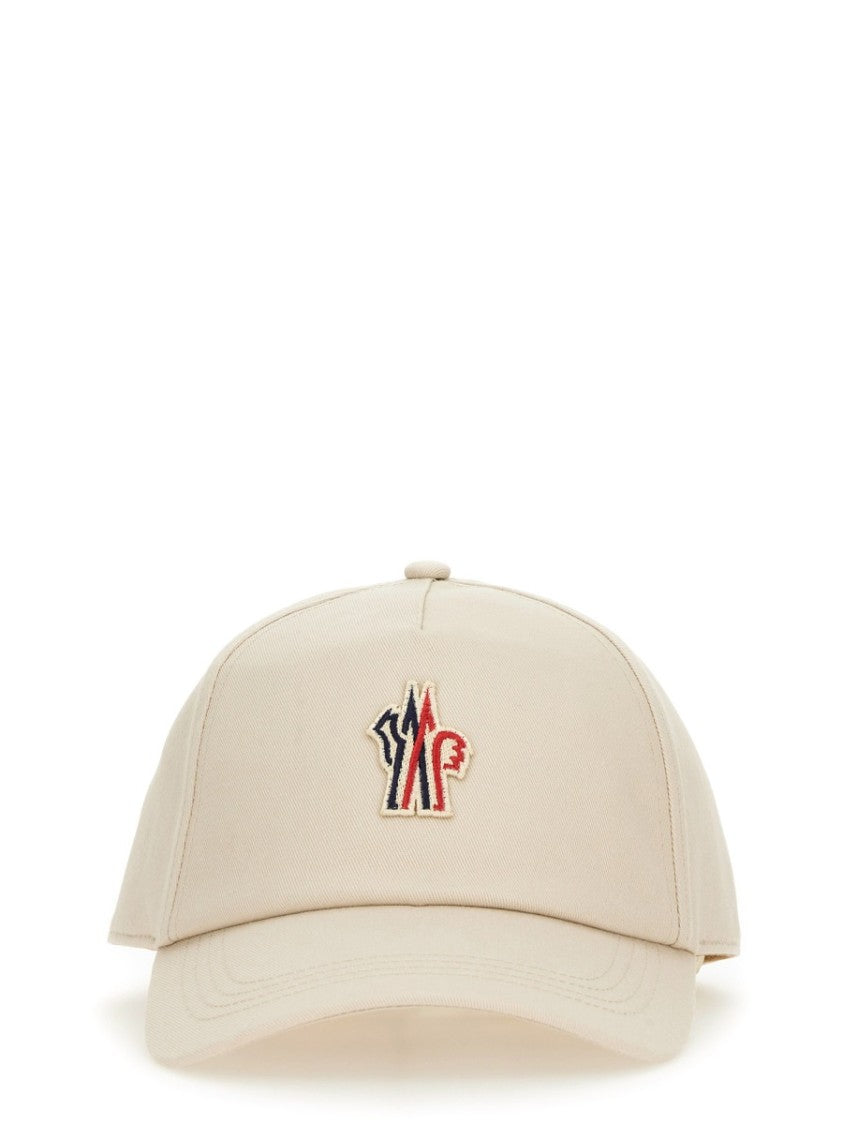 Moncler Grenoble Curved-Brim Baseball Hat In Soft Beige