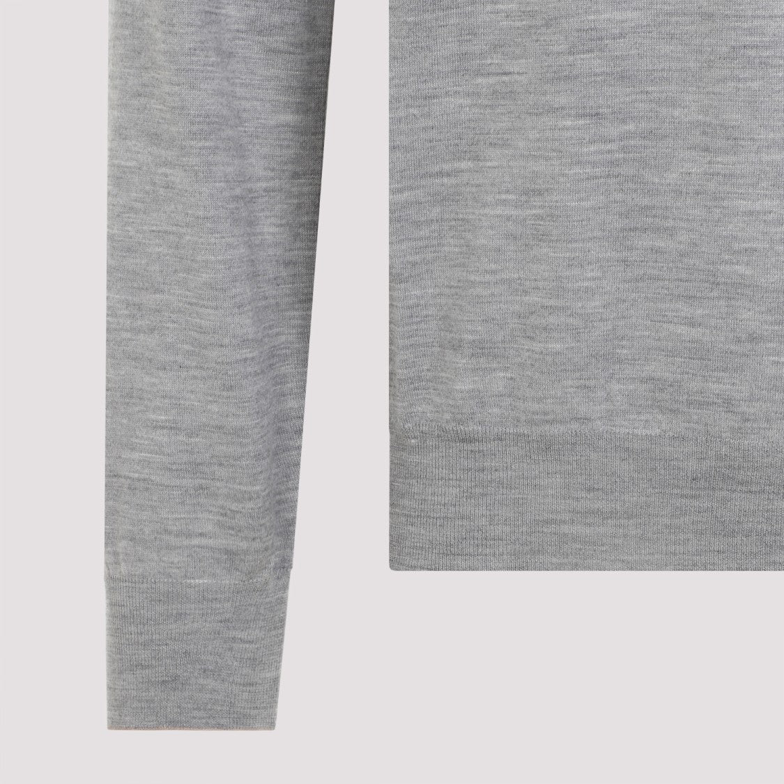 Brunello Cucinelli Light Grey Wool And Cashmere Crewneck Sweater