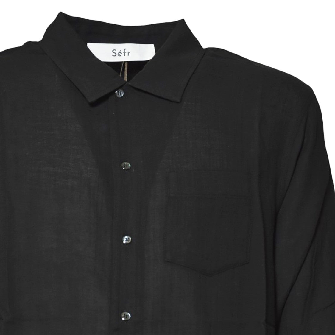 Séfr Leo Shirt In Black Cotton Voile