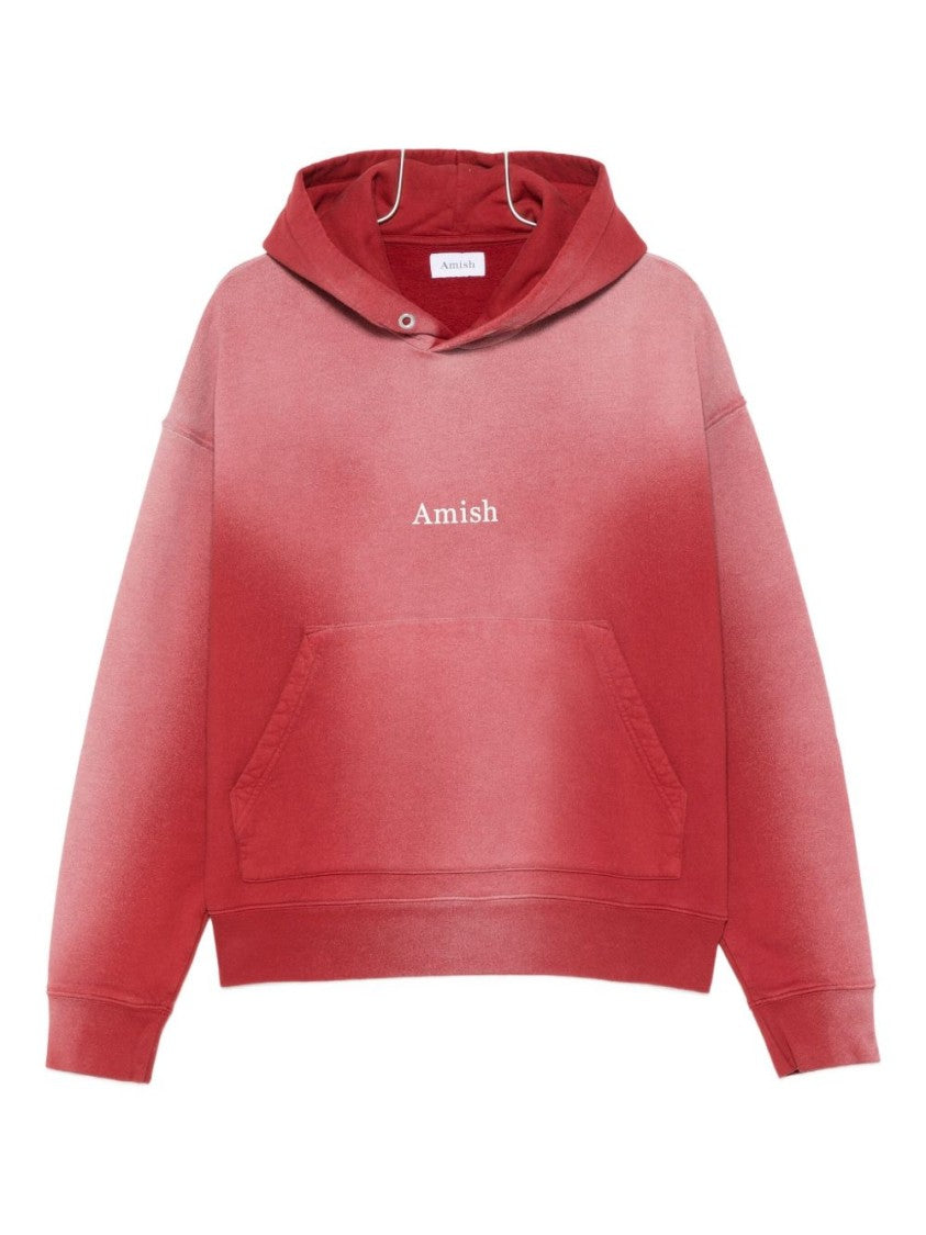 Amish Gradient Red Cotton Hoodie
