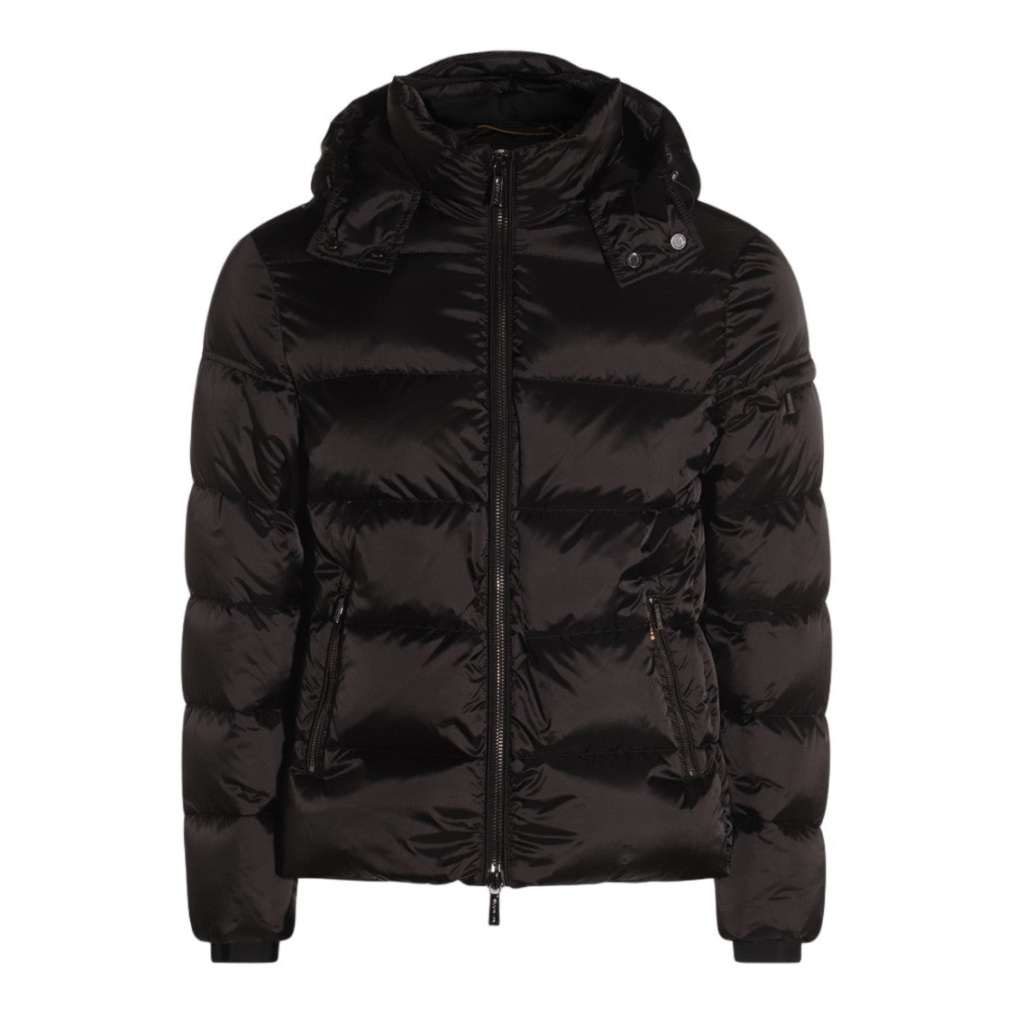 Moorer Brown Puffer Jacket With High Collar And Detachable Hood