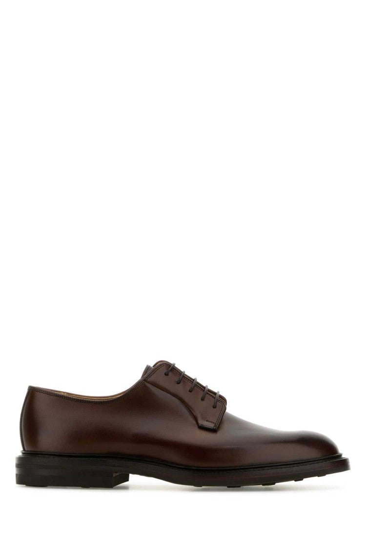 Crockett & Jones Brown Leather Lanark 3 Lace-Up Shoes