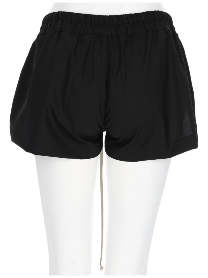 Rick Owens Fog Boxer Boxy Asymmetrical Hem Wool Shorts