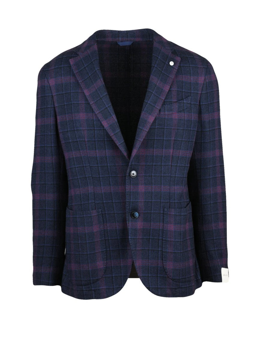 L.B.M. 1911 Rounded Button-Closure Casual Jacket In Rich Purple