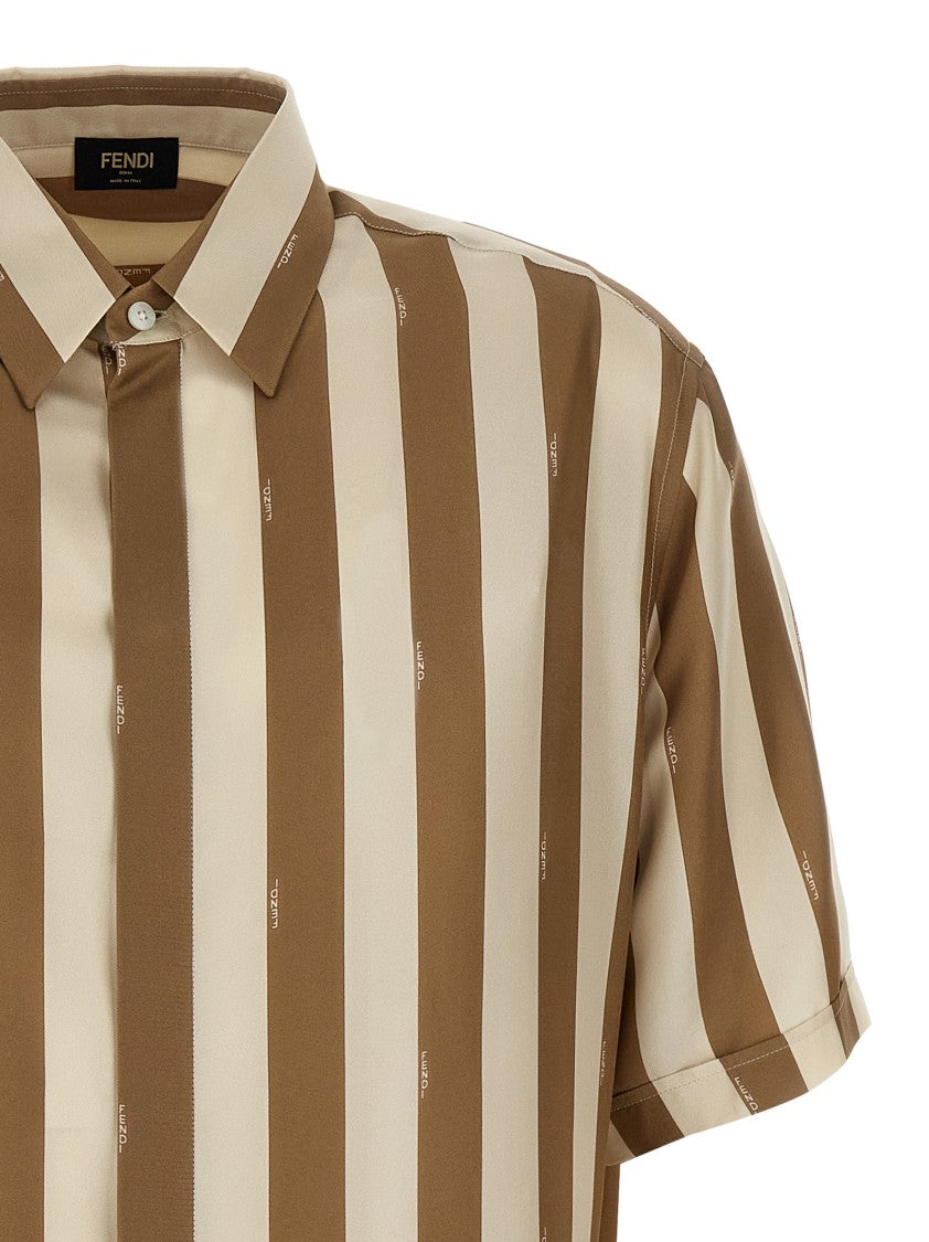 Fendi Iconic Pequin Striped Silk Shirt