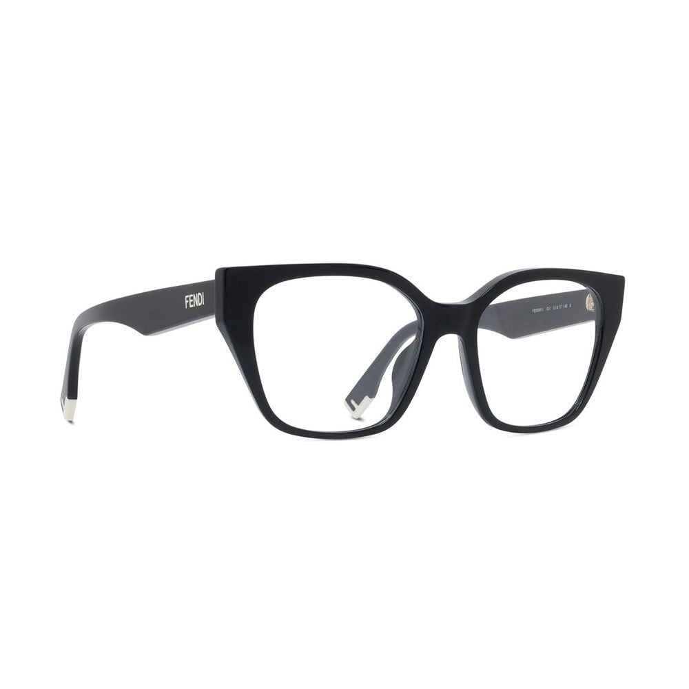 Fendi Way Rectangular Black Acetate Eyeglasses