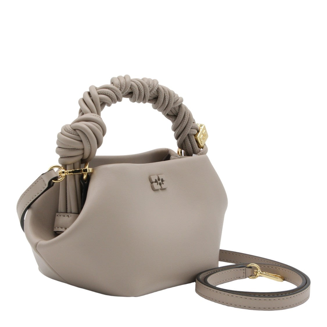 Ganni Geometric Shape Bag With Braided Handle