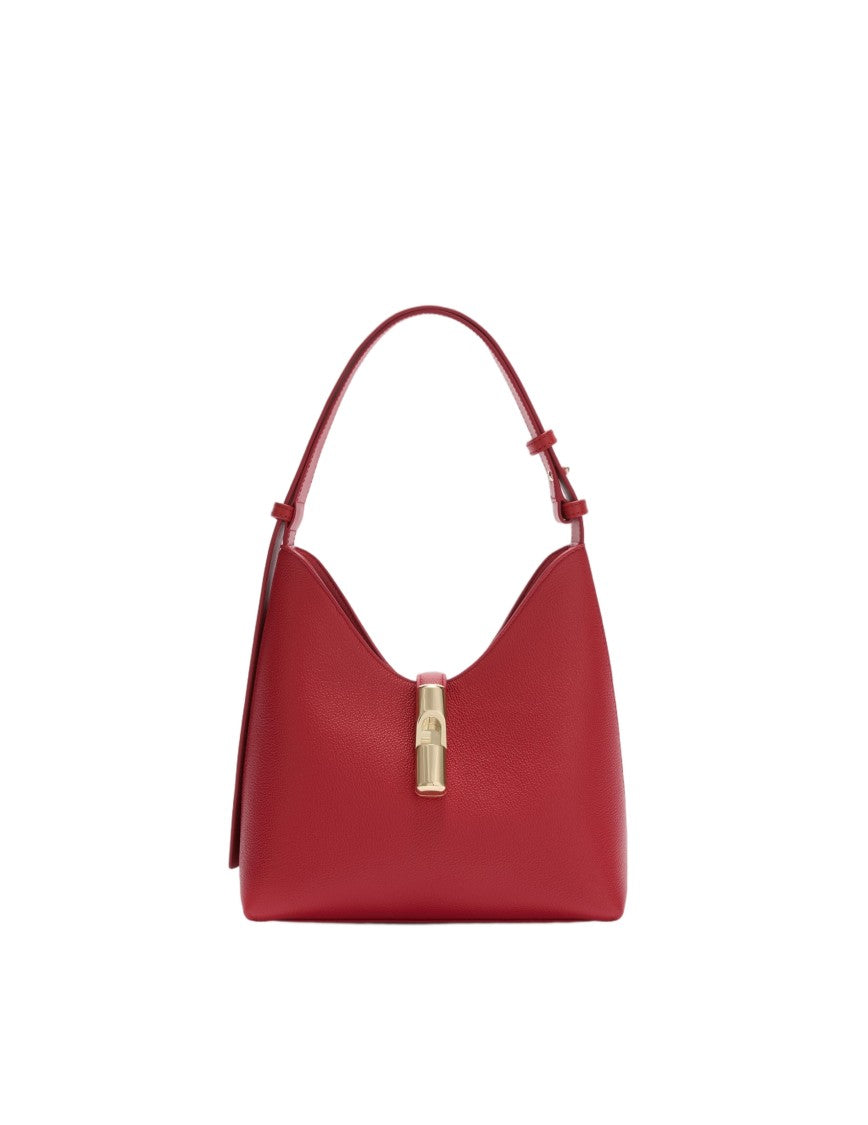 Furla Red Leather Hobo Goccia S Bag