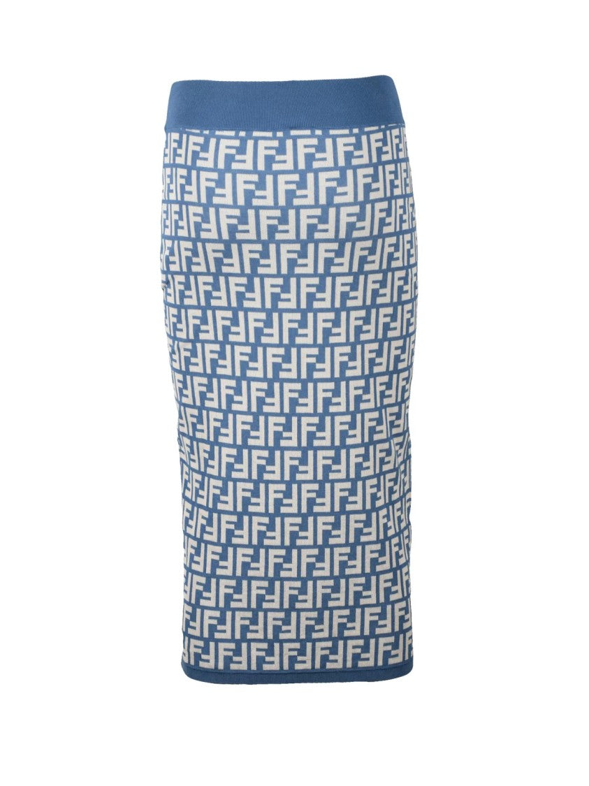 Fendi Knit Midi Skirt - Powder Pink/Black