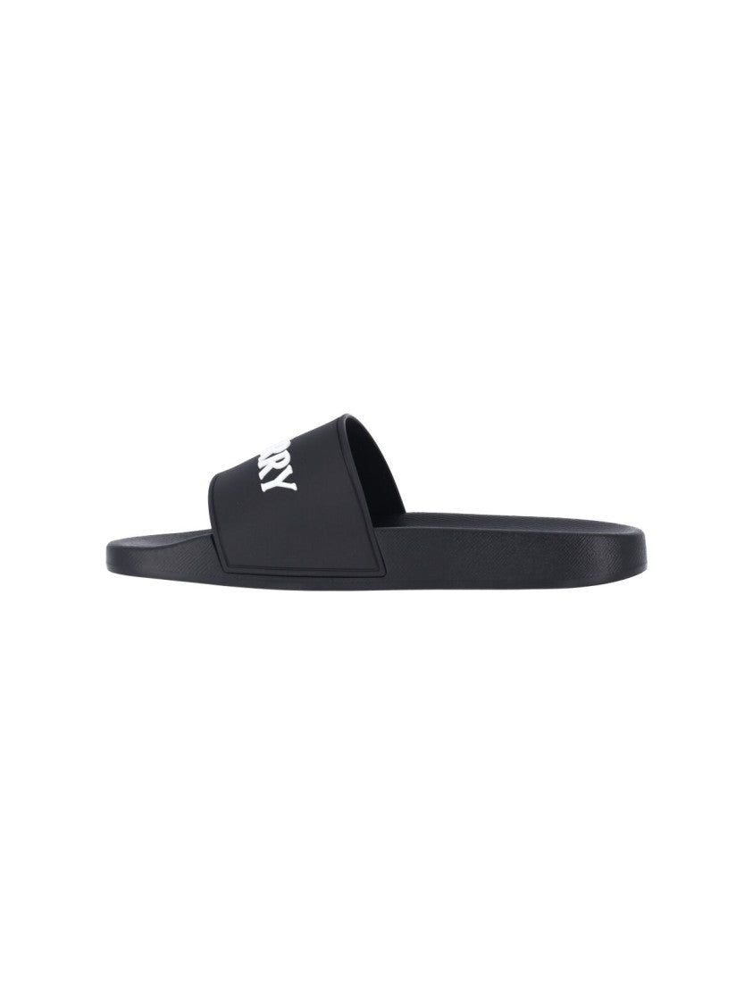 Burberry Black Logo Rubber Slides