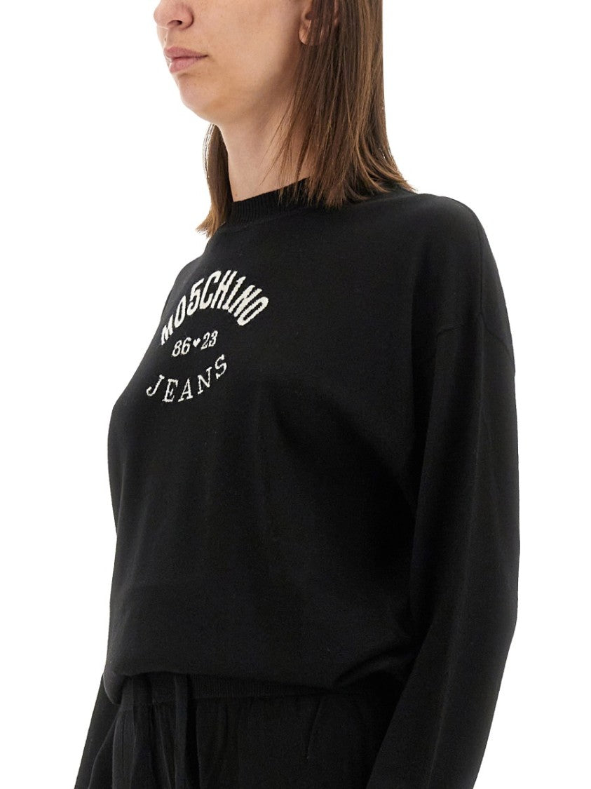 Moschino Relaxed Fit Jersey With Bold Logo Print