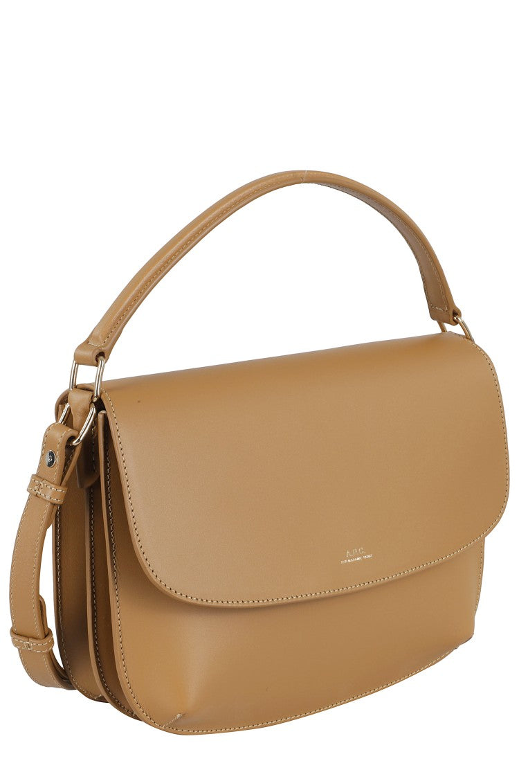 A.P.C. Beige Smooth Leather Shoulder Bag