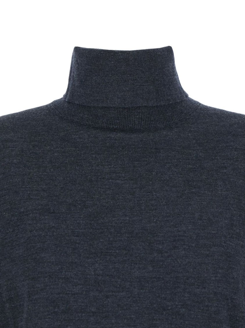 Semi Couture High-Neck Grey Virgin Wool Sweater