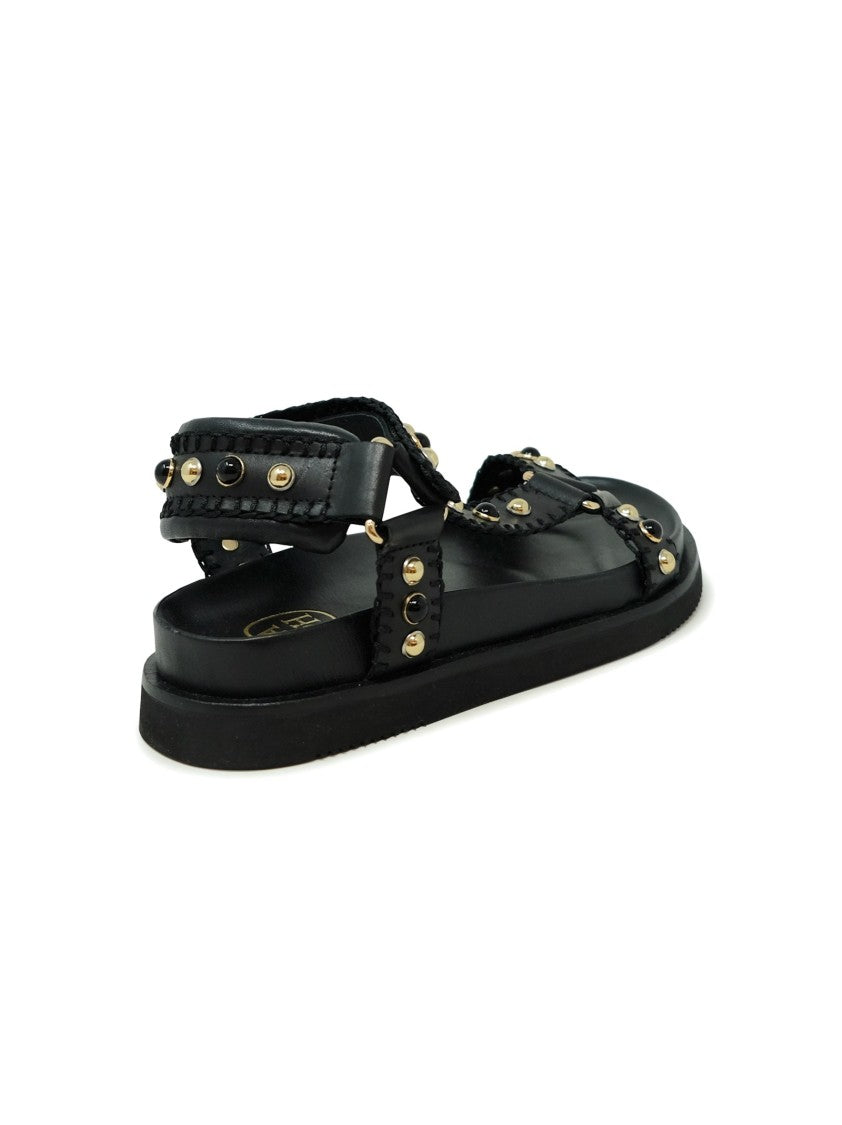 Ash Black Leather S24-Utopia01 Sandal