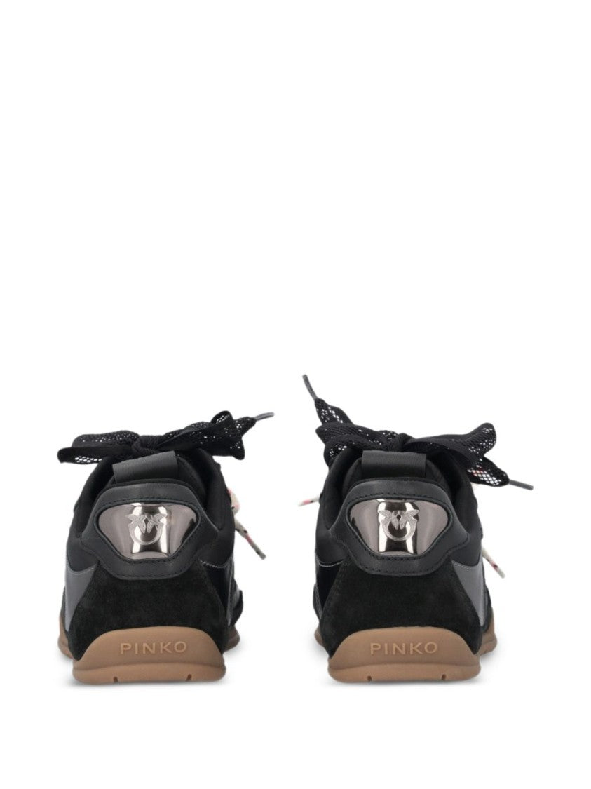 Pinko Sleek Black Flat Shoes With Metallic Accents