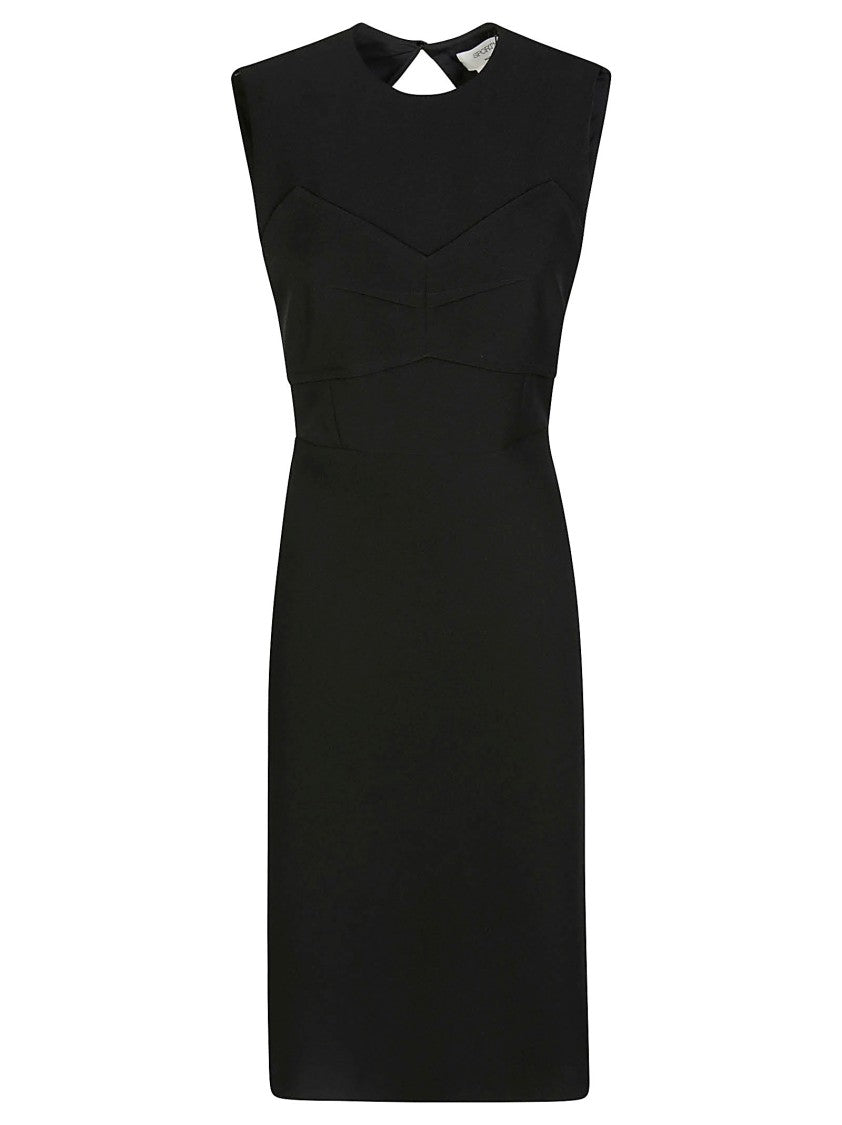 Sportmax Sleeveless Black Evening Dress With Keyhole Back