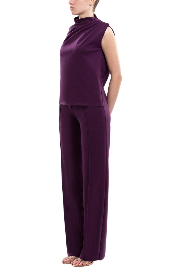 Saiid Kobeisy Pleated Shoulder Top And Pants Ensemble