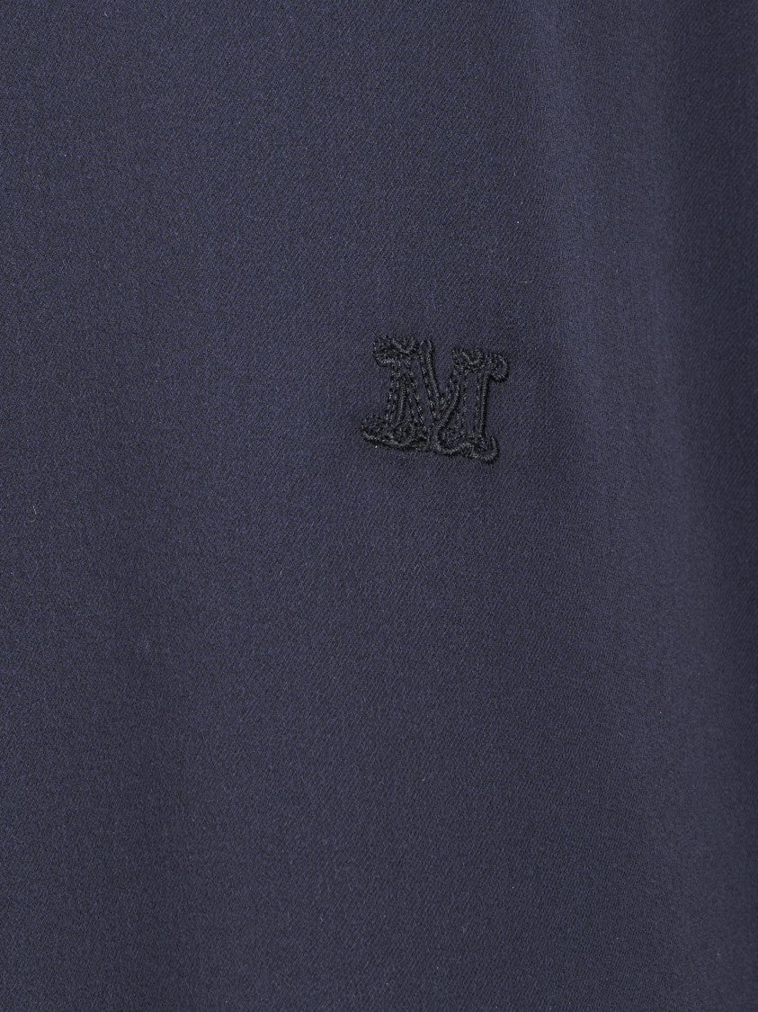 Max Mara Silk Blue Shirt With Classic Collar