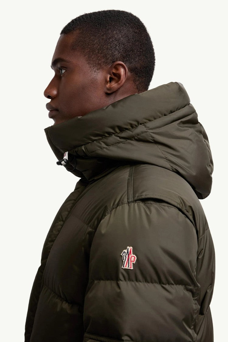 Moncler Dark Green Polyamide Hooded Puffer Jacket