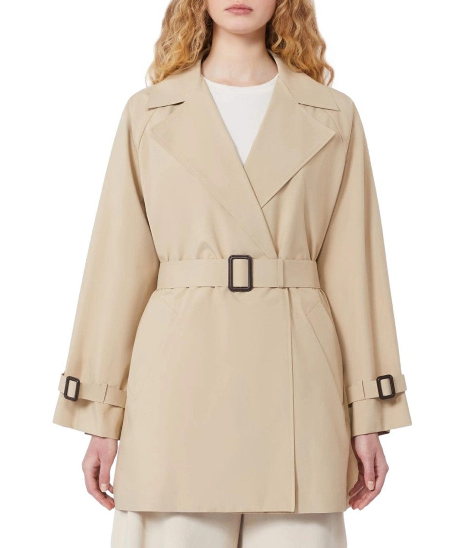 Max Mara Bicolor Beige Waterproof Raincoat