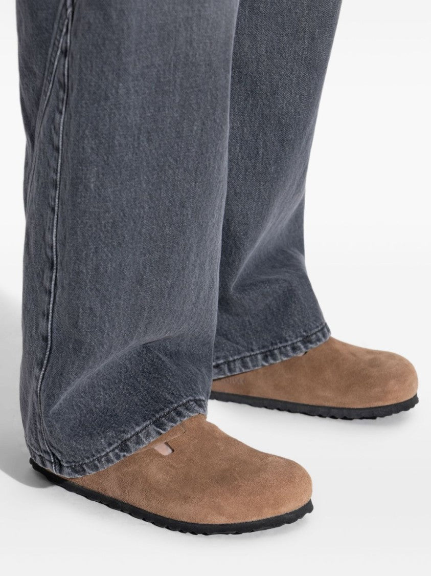 Birkenstock Brown Leather Sandals With Adjustable Buckle