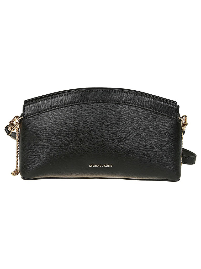 Michael Kors Small Athena Black Leather Crossbody Clutch
