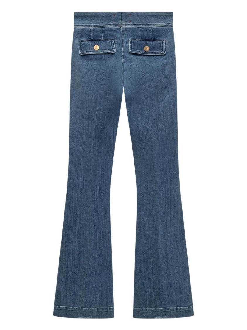 Seafarer Flared-Leg Button Closure Flap Pockets Jeans