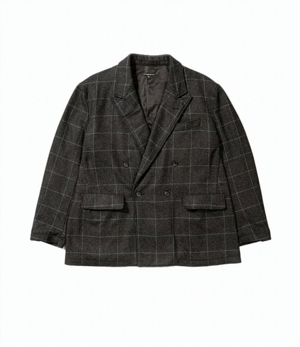 Engineered Garments Double-Breasted Checkered Jacket With Structured Silhouette