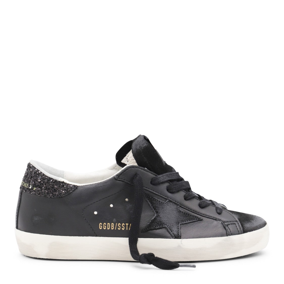 Golden Goose Black Leather Super Star Sneakers