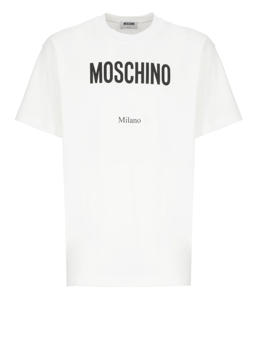 Moschino Cotton T-Shirt With Contrasting Logo Detail