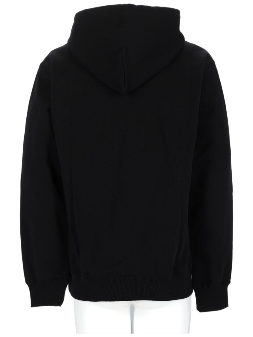 Drôle De Monsieur Black Adjustable Drawstring Logo Cotton Hoodie