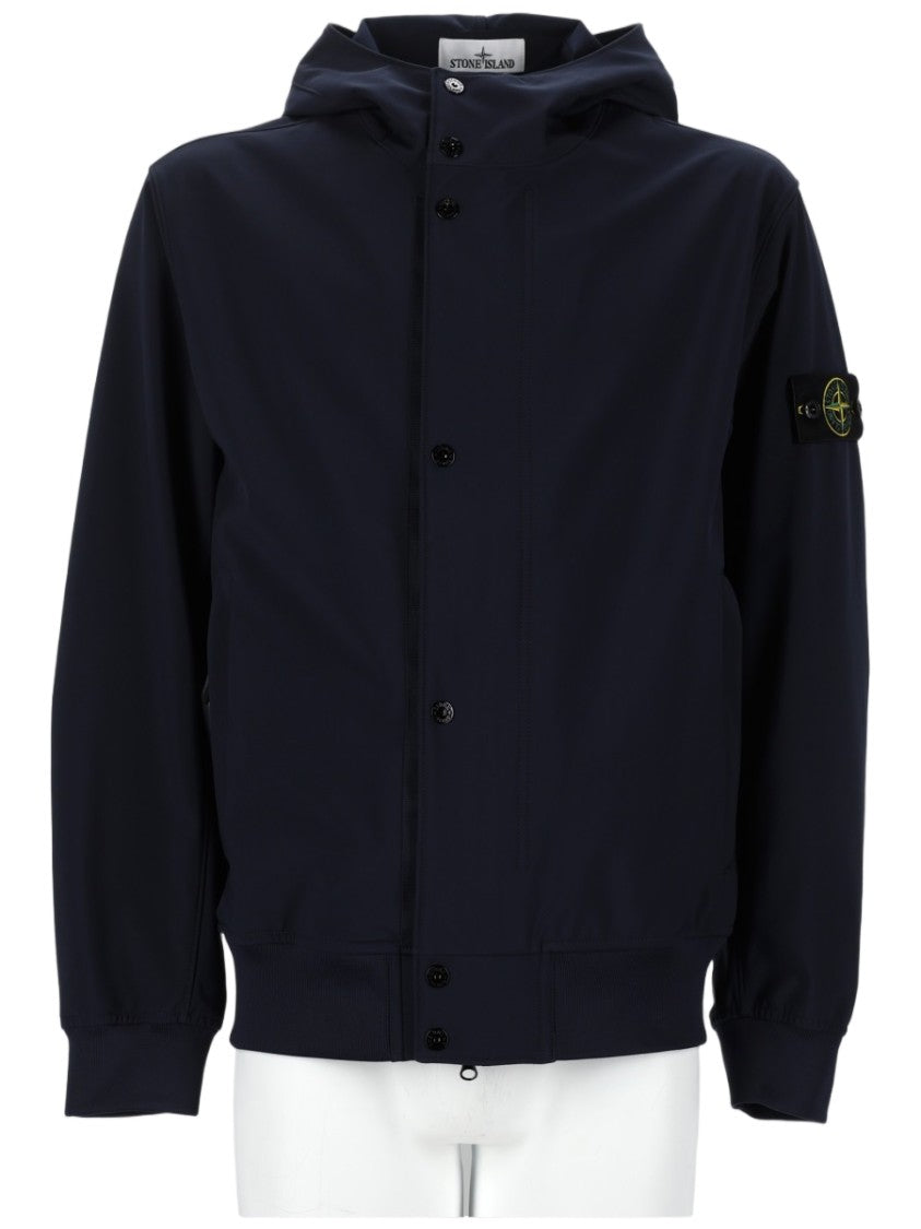 Stone Island Casual Fitted Hood Polyester-Blend Jacket