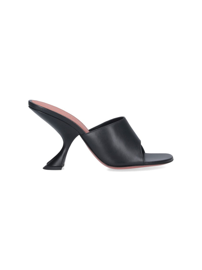 Amina Muaddi "Lupita Slipper" Sandals Black