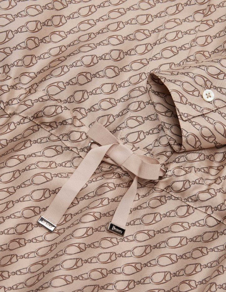 Herno Silk Shirt Waist Belt Midi Dress
