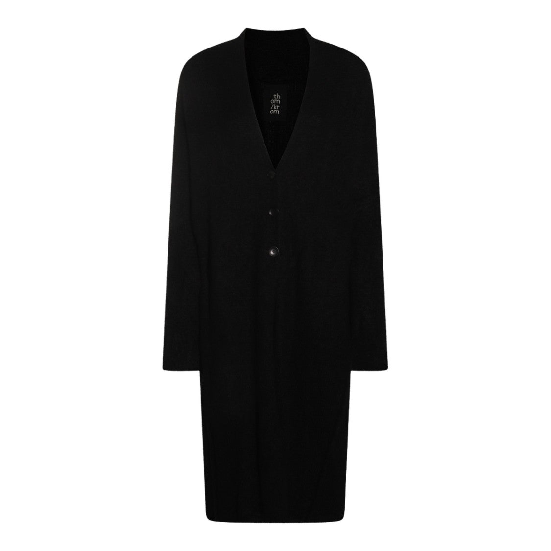 Thom Krom Long Black Sweater With Deep V-Neckline