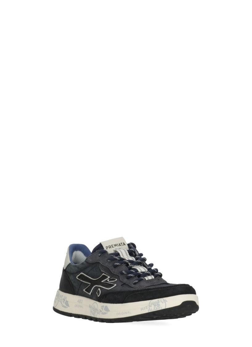 Premiata Dark Blue Nous 7726 Suede-Blend Sneakers