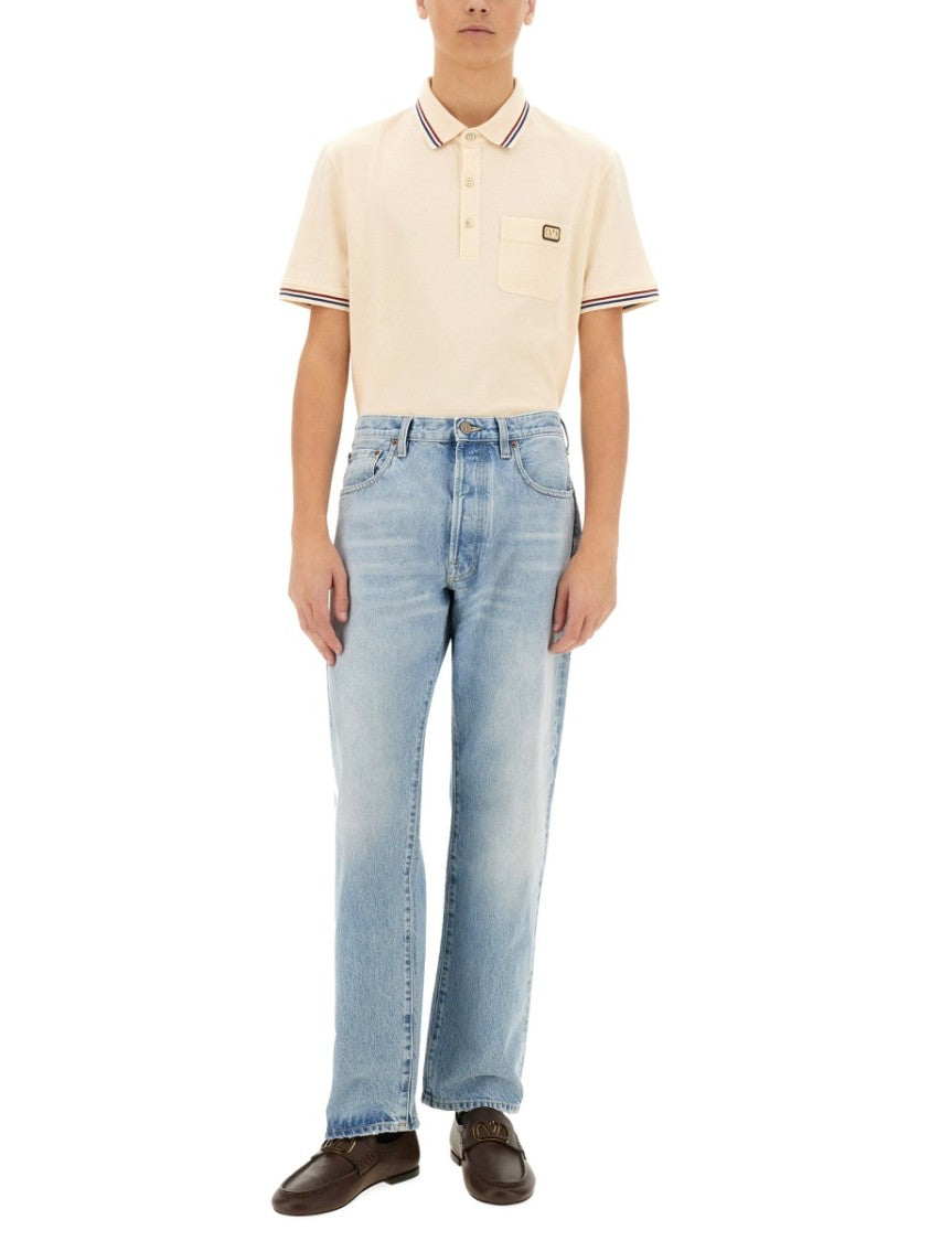 Valentino Regular Fit Denim Pants With Vintage Appeal