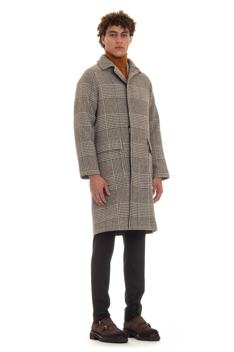 Tagliatore Salt & Pepper Prince Of Wales Coat