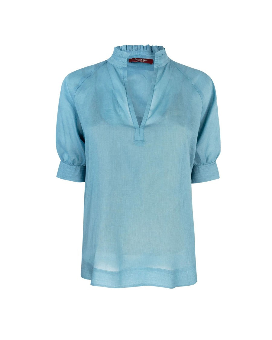 Max Mara Relaxed Fit Light Blue Blouse
