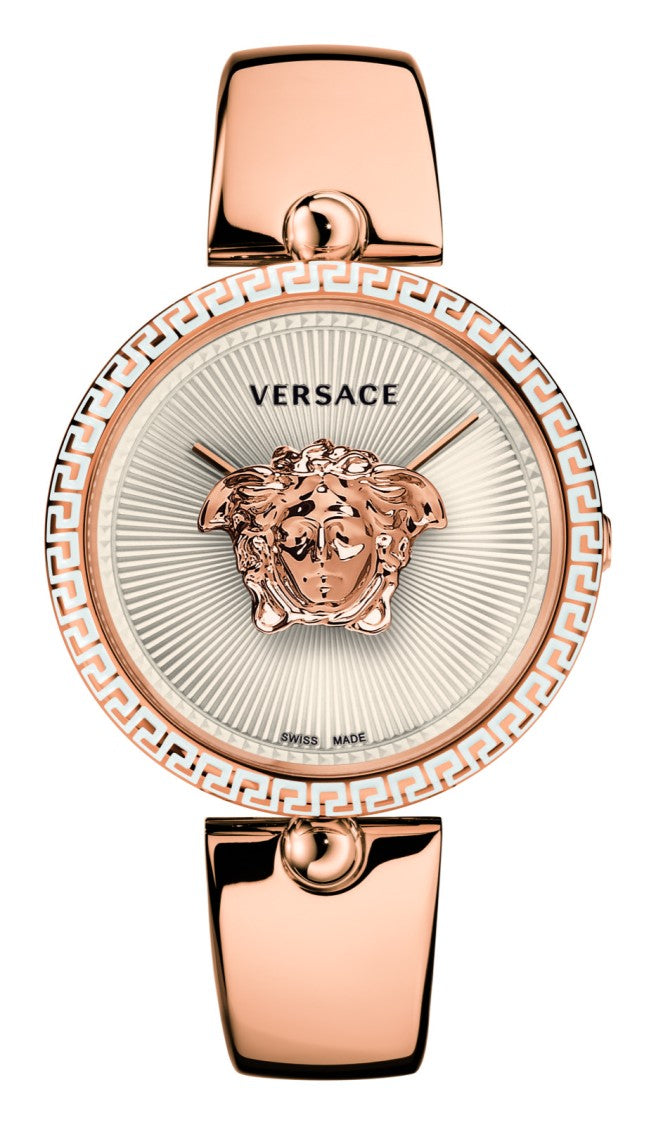 Versace Palazzo Empire Quartz Watch With Medusa Motif And Semi-Bangle Bracelet