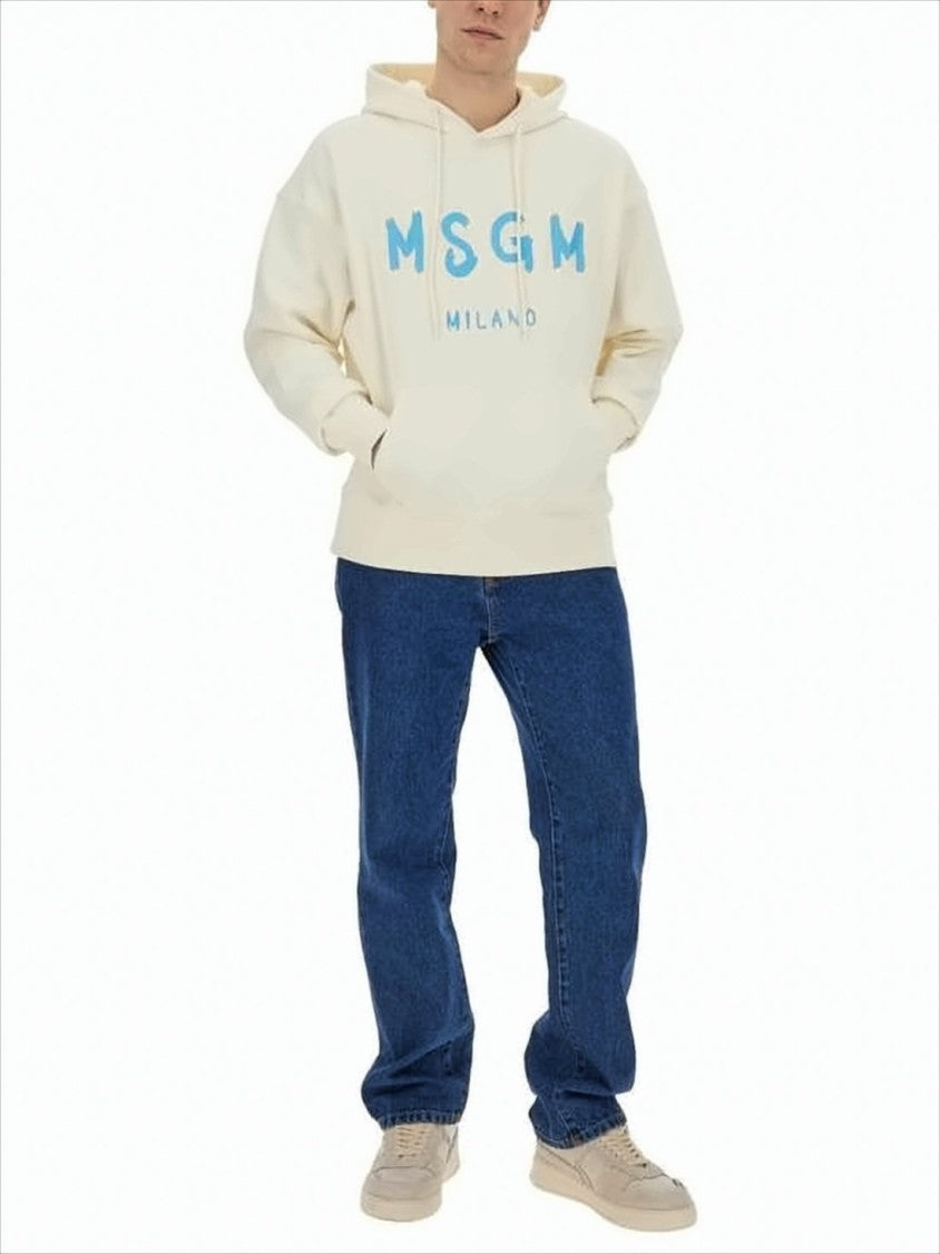 Msgm Relaxed-Fit Hoodie With Bold Graphic Print