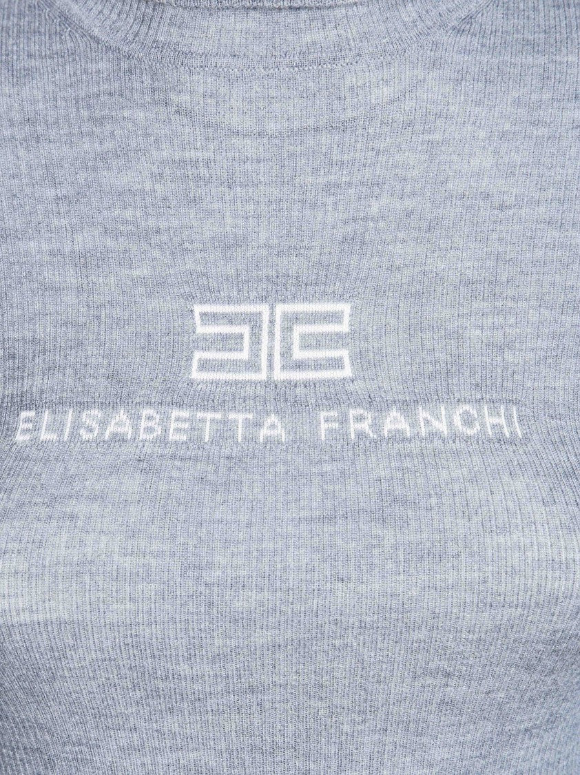 Elisabetta Franchi Ribbed Knit Wool-Blend Turtleneck