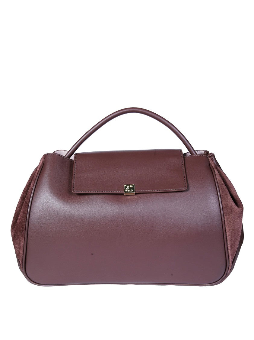 Coccinelle Burgundy Suede Accent Shoulder Bag