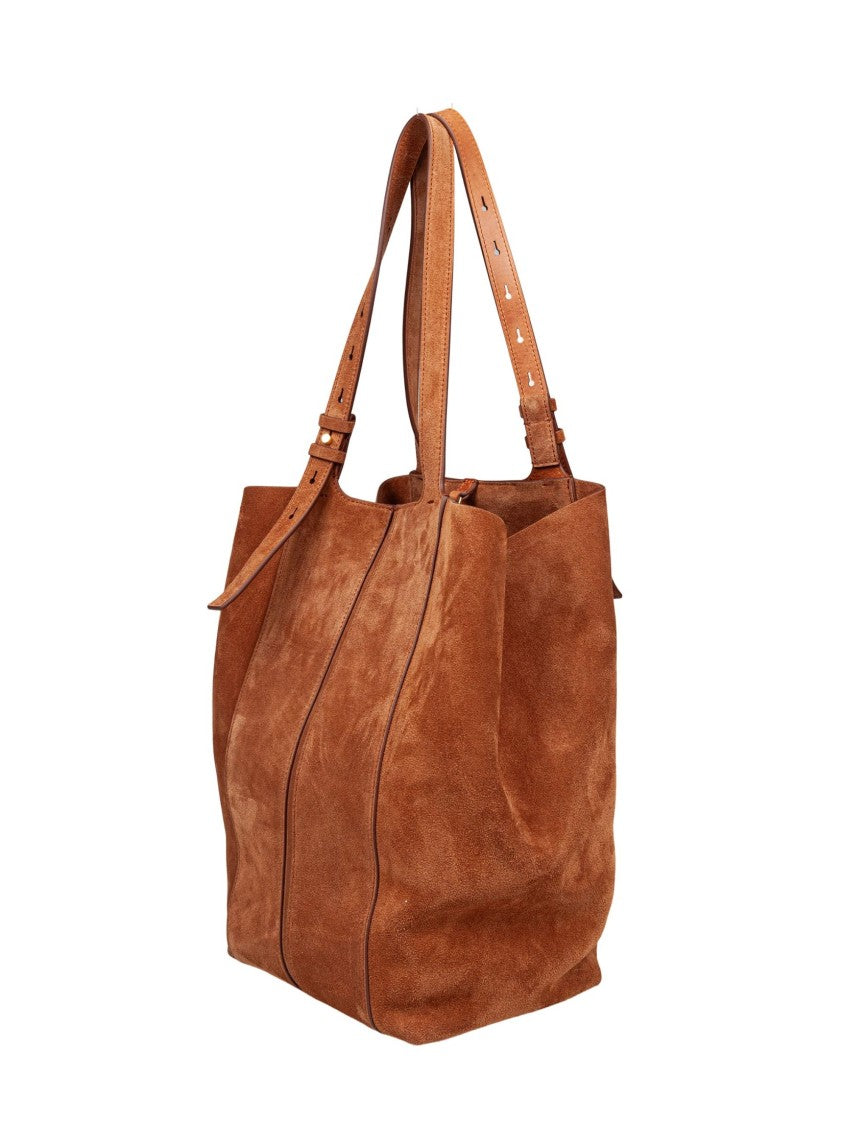 Golden Goose Tan  24.7 Suede Shopping Bag With Fringes