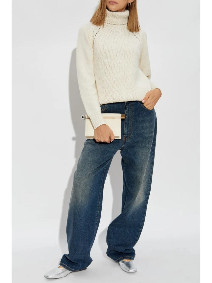 Fabiana Filippi Chunky Ribbed Knit Sweater With High Turtleneck