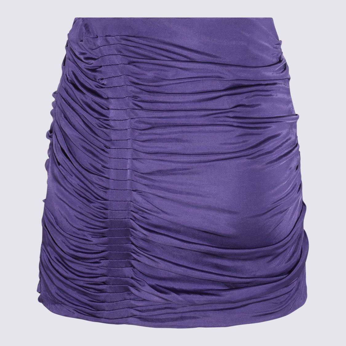 Gauge81 Ruched Purple Skirt With Vertical Pleats And Fitted Silhouette