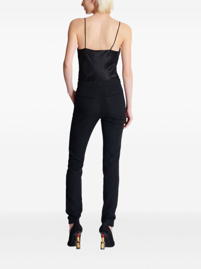 Balmain Black Slim-Fit Tailored Formal Pants