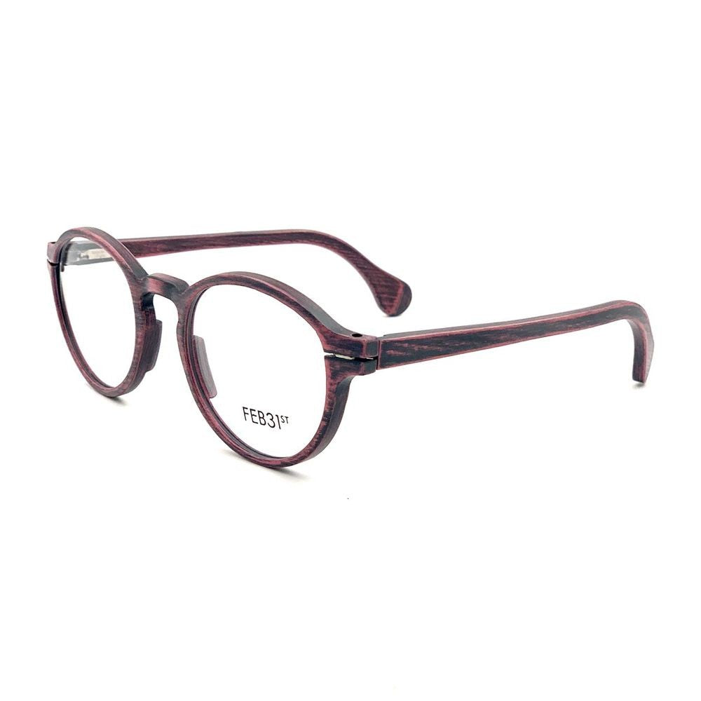 Feb31st Henry Rosso Round Wooden Eyeglasses