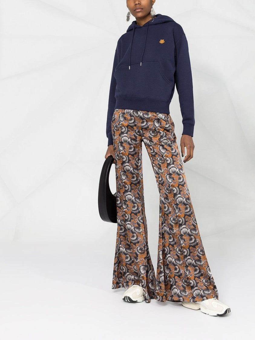 Kenzo Relaxed-Fit Blue Hoodie With Embroidered Logo